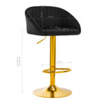 4Rico Bar Hocker Qs-B16G Velluto Nero 5