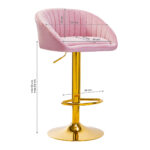 4Rico Bar Hocker Qs-B16G Velluto Rosa 5