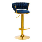 4Rico Bar Hocker Qs-B313A Velluto Blu Navy
