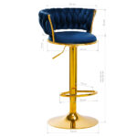 4Rico Bar Hocker Qs-B313A Velluto Blu Navy 8