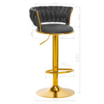 4Rico Bar Hocker Qs-B313A Velluto Grigio 8