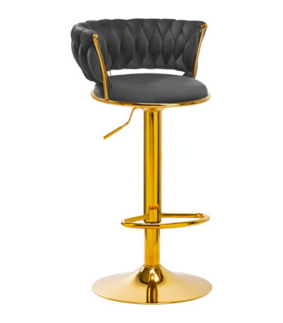 4Rico Bar Hocker Qs-B313A Velluto Grigio