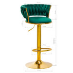 4Rico Bar Hocker Qs-B313A Velluto Verde 8