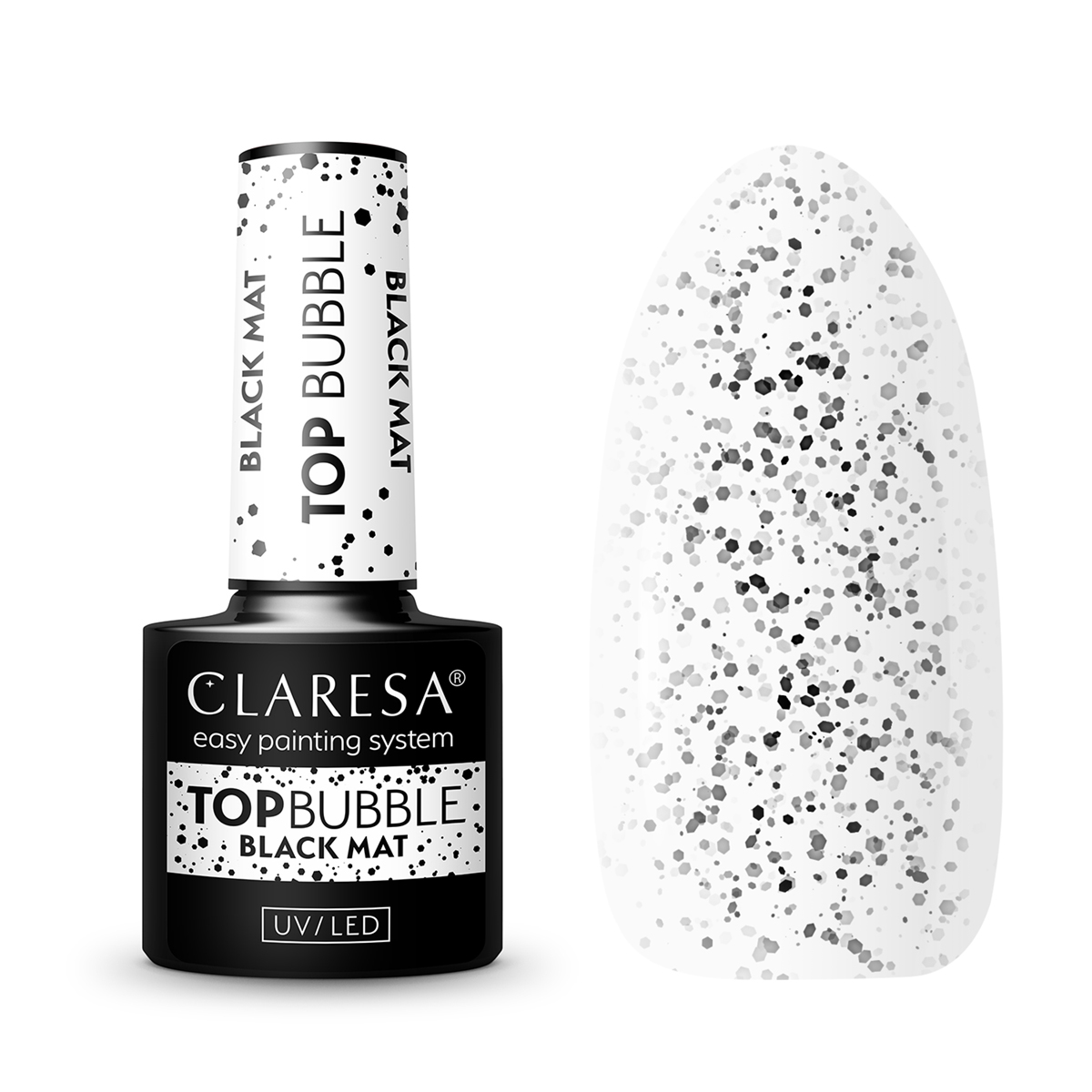 Claresa Top Bubble Nero Opaco Senza Salviette -5 G Claresa Top Bubble Nero Opaco Senza Salviette -5 G