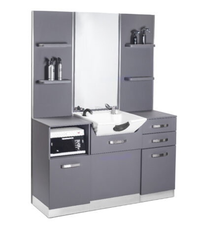 Consolle Da Parrucchiere Gabbiano Con Lavabo B085 Grigio