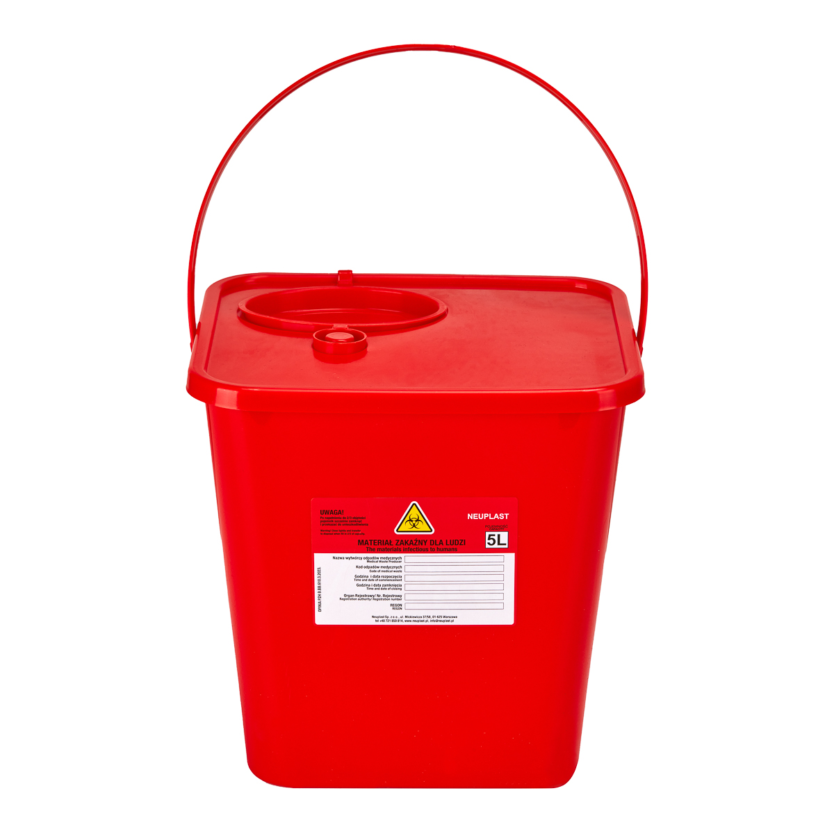 Contenitore Per Rifiuti Medici Rosso Da 5 L Contenitore Per Rifiuti Medici Rosso Da 5 L