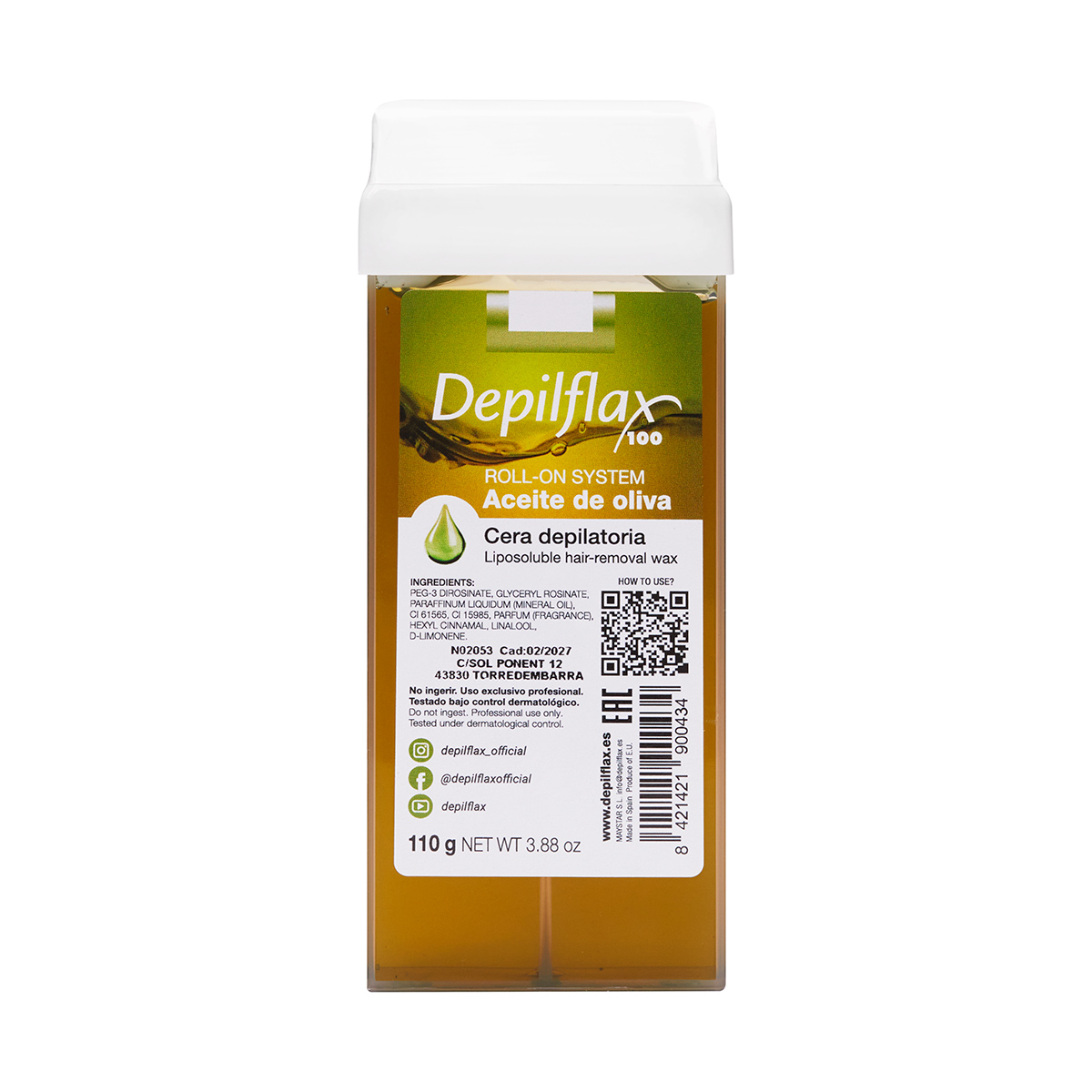 Depilflax 100 Rotolo Di Cera Depilatoria Oliva 110 G Depilflax 100 Rotolo Di Cera Depilatoria Oliva 110 G