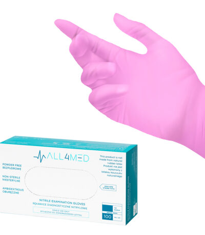 Guanti Diagnostici Monouso In Nitrile All4Med Rosa Xs