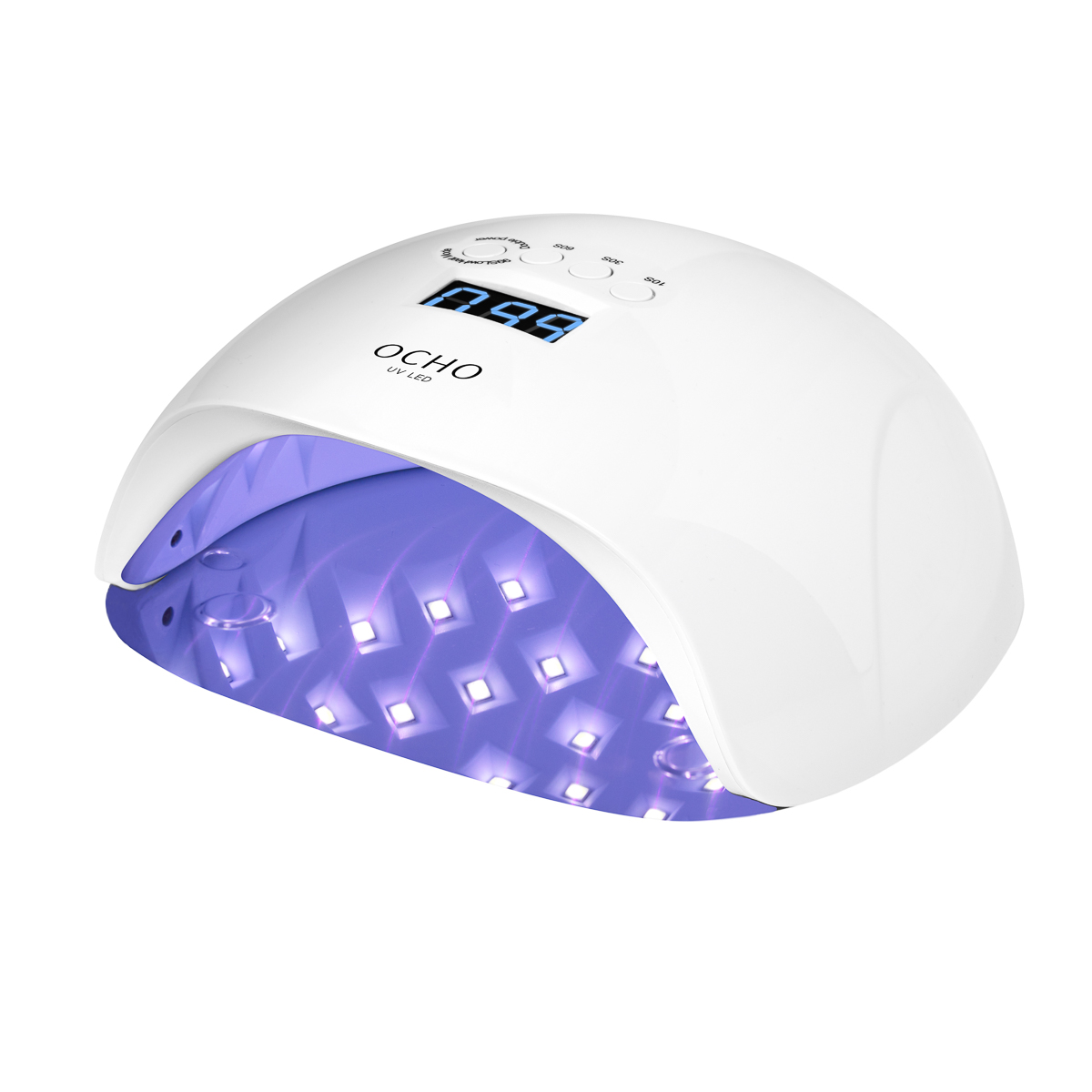 Lampada Uv Led Ocho Nails X13 65W Bianca Con Fondo A Specchio Lampada Uv Led Ocho Nails X13 65W Bianca Con Fondo A Specchio