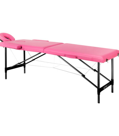 Lettino Da Massaggio Pieghevole In Alluminio Activ Fizjo Comfort 2 Segmenti Rosa Nero Alluminio