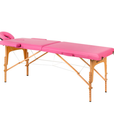 Lettino Da Massaggio Pieghevole In Legno Activ Fizjo Comfort 2 Segmenti Rosa