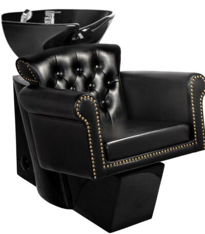 Mobiletto Per Lavaggio Barbiere Gabbiano Berlin Nero / Ciotola Nera