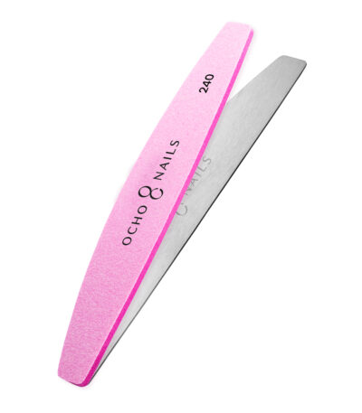 Ocho Nails Lima A Mezzaluna Con Anima In Metallo + Lucidanti 240 10 Pz.