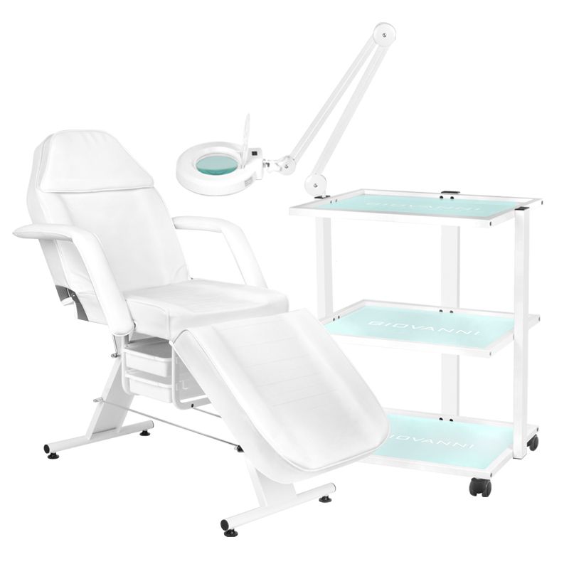 Poltrona Cosmetica Base 202 + Tavolo Cosmetico 1040 + Lampada Con Lente D'Ingrandimento A Led S5 Poltrona Cosmetica Base 202 + Tavolo Cosmetico 1040 + Lampada Con Lente D'Ingrandimento A Led S5