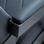 Poltrona Da Barbiere Gabbiano Bruno Con Struttura In Grafite Grafite 16