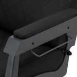 Poltrona Da Barbiere Gabbiano Bruno Con Struttura In Grafite Nero 6