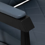 Poltrona Da Barbiere Gabbiano Bruno Con Struttura Nera Graphite 5