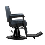 Poltrona Da Barbiere Gabbiano Bruno Con Struttura Nera Graphite 1