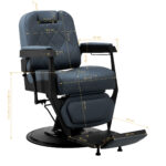 Poltrona Da Barbiere Gabbiano Bruno Con Struttura Nera Graphite 17