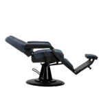 Poltrona Da Barbiere Gabbiano Bruno Con Struttura Nera Graphite 2