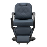 Poltrona Da Barbiere Gabbiano Bruno Con Struttura Nera Graphite 3