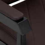 Poltrona Da Barbiere Gabbiano Bruno Con Struttura Nera Marrone 5