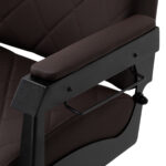 Poltrona Da Barbiere Gabbiano Bruno Con Struttura Nera Marrone 6