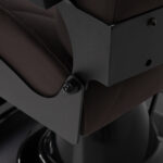 Poltrona Da Barbiere Gabbiano Bruno Con Struttura Nera Marrone 12