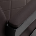 Poltrona Da Barbiere Gabbiano Bruno Con Struttura Nera Marrone 17