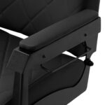 Poltrona Da Barbiere Gabbiano Bruno Con Struttura Nera Nero 6