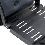 Poltrona Da Barbiere Gabbiano Francesco In Grafite Con Struttura Nera Spazzolata 8