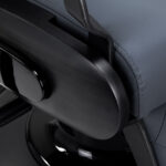 Poltrona Da Barbiere Gabbiano Francesco In Grafite Con Struttura Nera Spazzolata 10