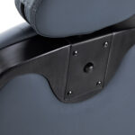 Poltrona Da Barbiere Gabbiano Francesco In Grafite Con Struttura Nera Spazzolata 11