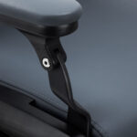 Poltrona Da Barbiere Gabbiano Francesco In Grafite Con Struttura Nera Spazzolata 13