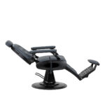 Poltrona Da Barbiere Gabbiano Francesco In Grafite Con Struttura Nera Spazzolata 4