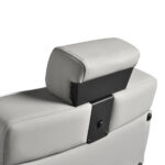 Poltrona Da Barbiere Gabbiano Levi Con Struttura Nera Grigia Senza Cuciture Sullo Schienale 5