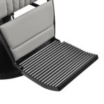 Poltrona Da Barbiere Gabbiano Levi Con Struttura Nera Grigia Senza Cuciture Sullo Schienale 8