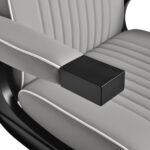 Poltrona Da Barbiere Gabbiano Levi Con Struttura Nera Grigia Senza Cuciture Sullo Schienale 9