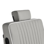 Poltrona Da Barbiere Gabbiano Levi Con Struttura Nera Grigia Senza Cuciture Sullo Schienale 10