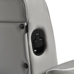 Poltrona Da Barbiere Gabbiano Levi Con Struttura Nera Grigia Senza Cuciture Sullo Schienale 13