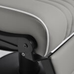 Poltrona Da Barbiere Gabbiano Levi Con Struttura Nera Grigia Senza Cuciture Sullo Schienale 14