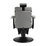 Poltrona Da Barbiere Gabbiano Levi Con Struttura Nera Grigia Senza Cuciture Sullo Schienale 2