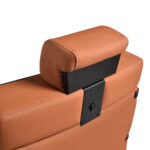 Poltrona Da Barbiere Gabbiano Levi Con Struttura Nera Marrone Senza Cuciture Sullo Schienale 5