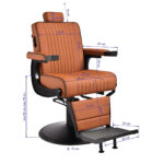 Poltrona Da Barbiere Gabbiano Levi Con Struttura Nera Marrone Senza Cuciture Sullo Schienale 13