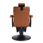 Poltrona Da Barbiere Gabbiano Levi Con Struttura Nera Marrone Senza Cuciture Sullo Schienale 2