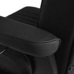 Poltrona Da Barbiere Gabbiano Levi Con Struttura Nera Nera Senza Cuciture Sullo Schienale 5