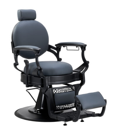 Poltrona Da Barbiere Gabbiano Niccolo Grafite Senza Bottoni