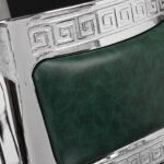 Poltrona Da Barbiere Gabbiano President Verde Cromato 9