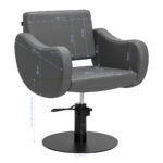 Poltrona Da Parrucchiere Gabbiano Sewilla Gray Base Nera 8