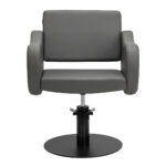 Poltrona Da Parrucchiere Gabbiano Sewilla Gray Base Nera 1